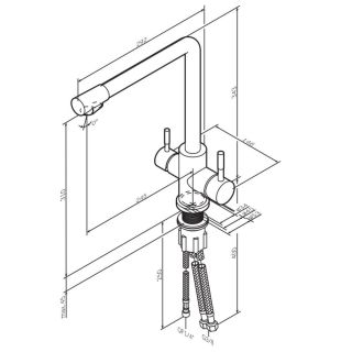 Смеситель для кухни Am.Pm X-Joy S F85B05722 с каналом для питьевой воды чёрный